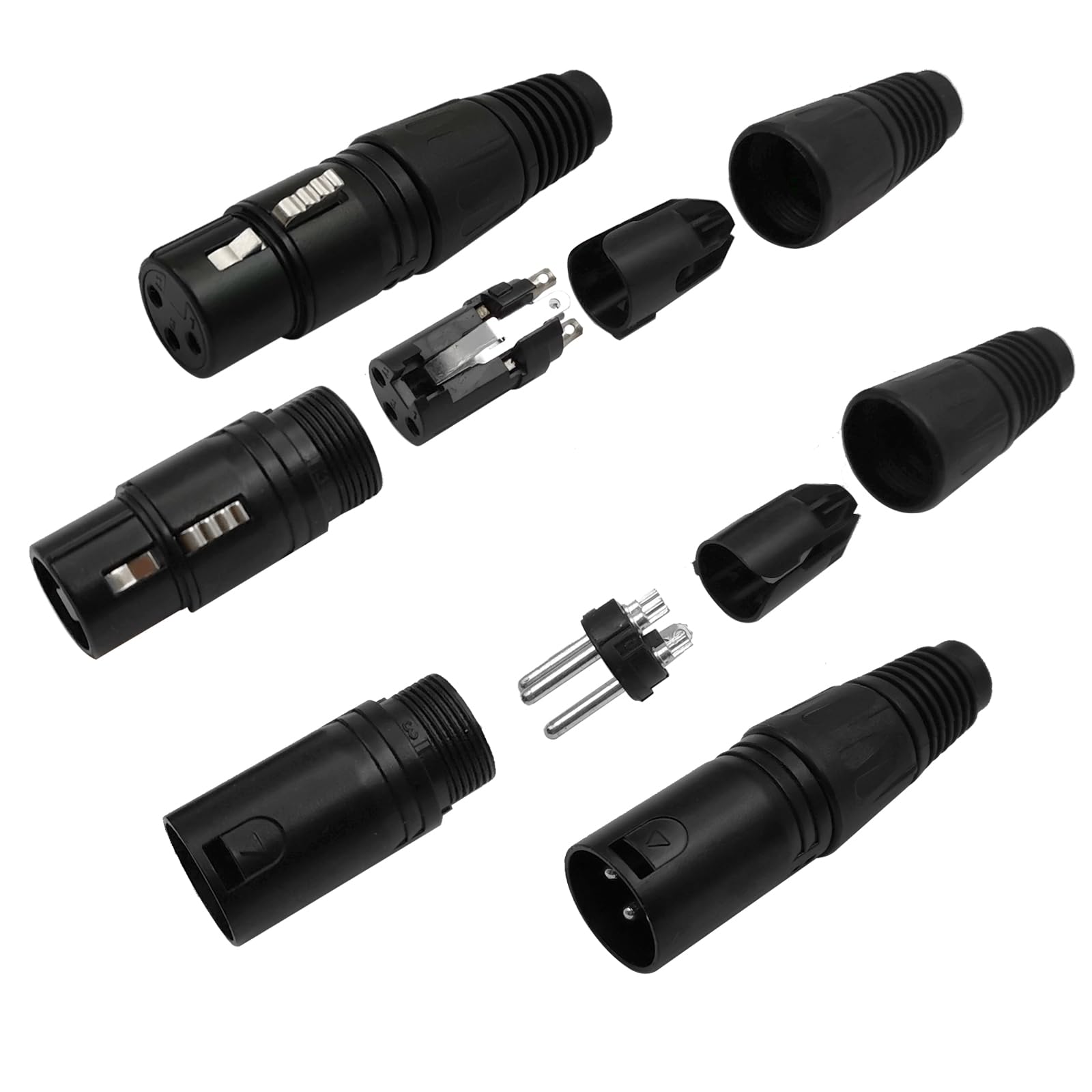 Mfbjxc 3 Pin Xlr Cable Connector 10 Pairs Male & Female Plug Cable Connector Microphone Audio Socket
