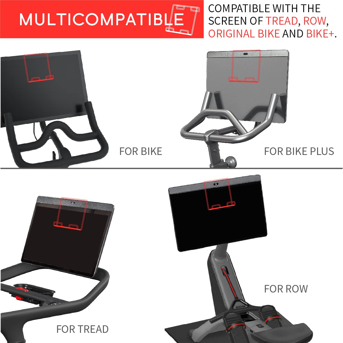 Doubleplus Tablet Holder Compatible With Peloton Bike & Bike Plus & Tread & Row, Holder For Ipad, Tablet Stand, Compatible With