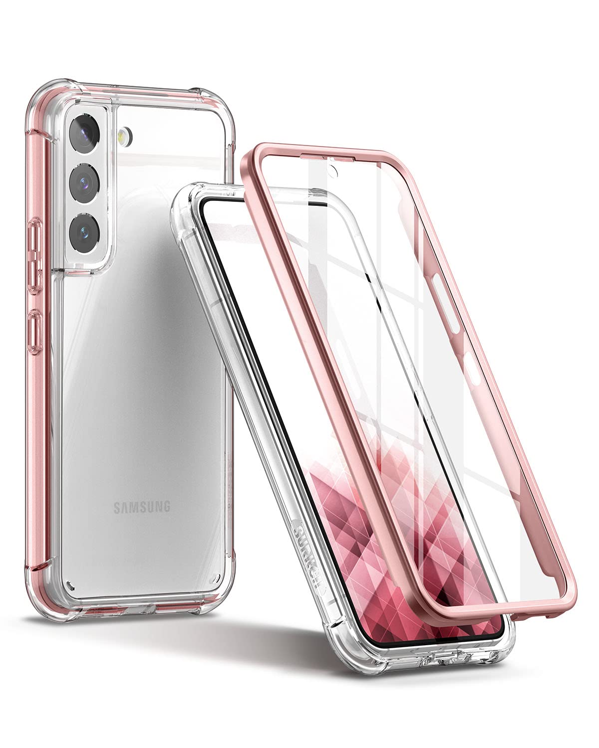 Suritch For Samsung Galaxy S22 Clear Case 6.1'' (Only), [Built In Screen Protector] Full Body Protective Hard Shell+Soft Tpu Pho
