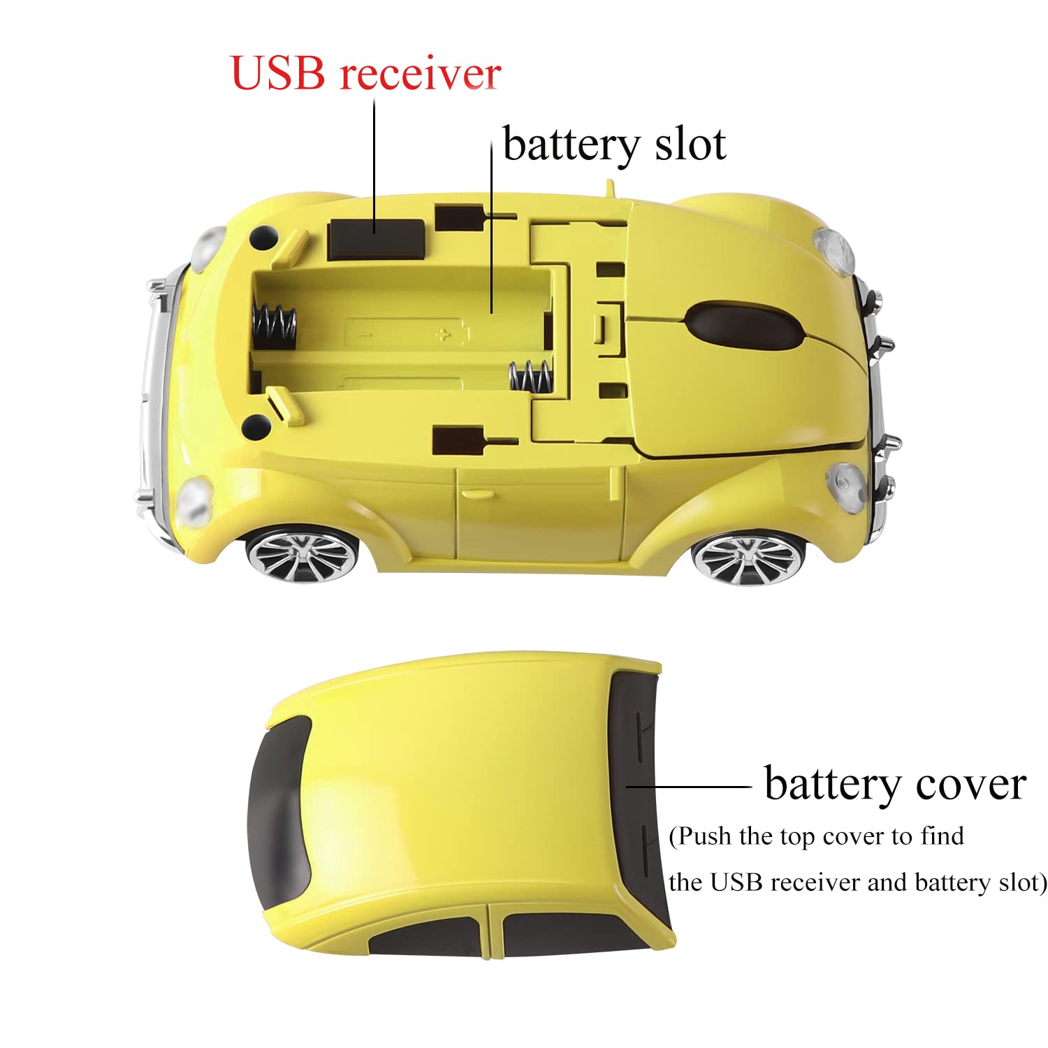 Usbkingdom 2.4Ghz Wireless Mouse Cool 3D Sport Car Shape Ergonomic Optical Cordless Mice With Usb Receiver For Pc Laptop Compute