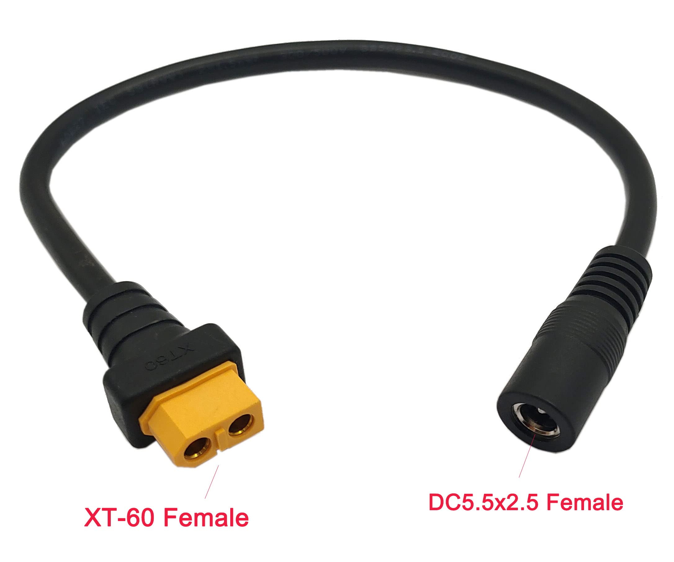 Halokny Xt60 Adapter Cable Xt60 Female To Dc 5.5Mm X 2.5Mm Female Power Cable Xt60 Charging Cable For Fatshark Skyzone Fpv Monit