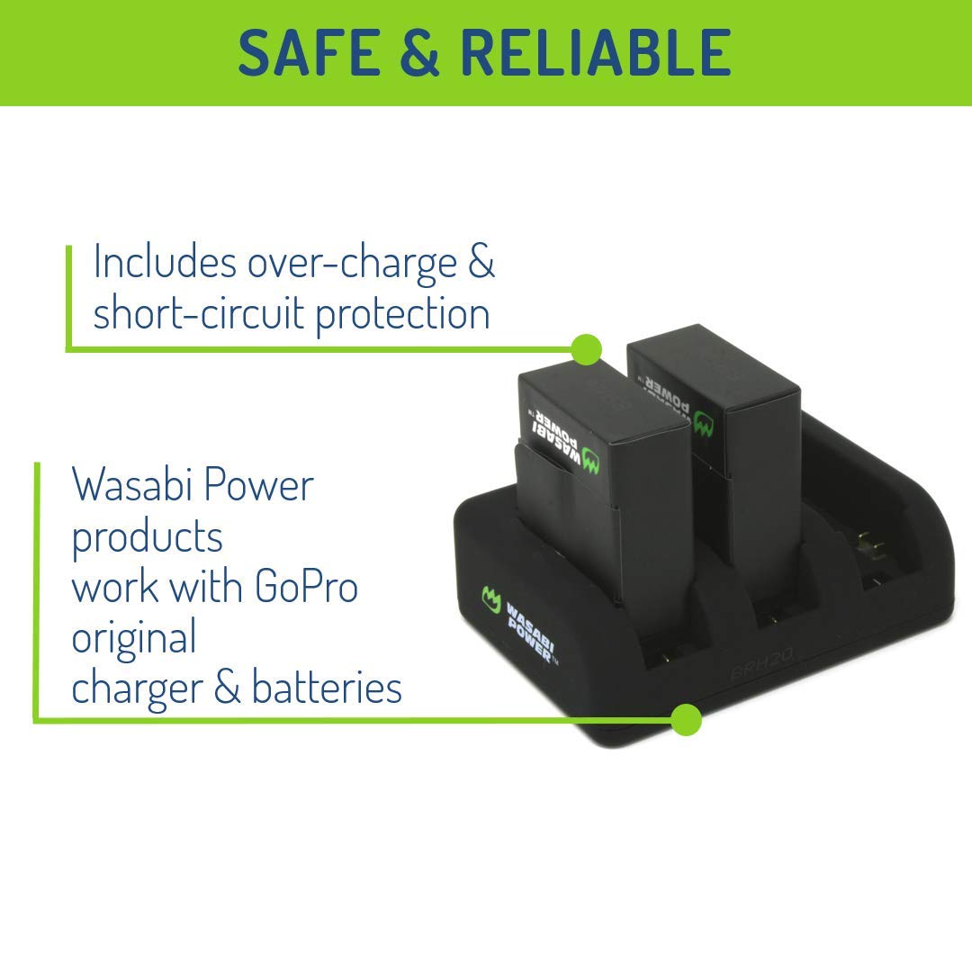 Wasabi Power Battery (2 Pack, 1280Mah) And Triple Usb Charger For Hero3, Hero3+