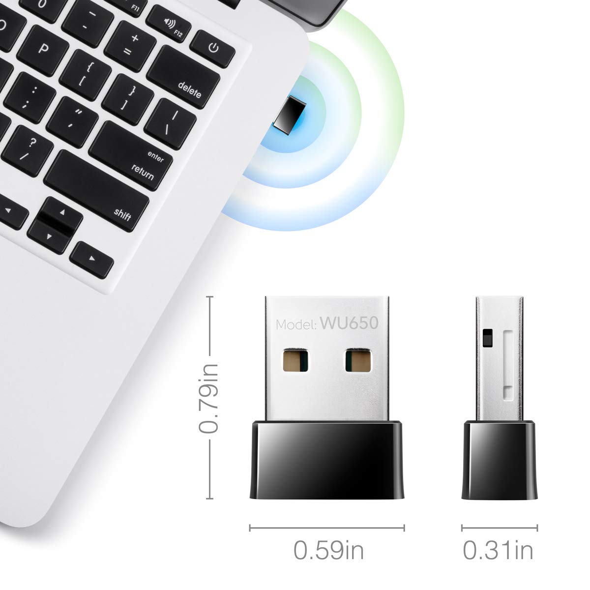 Cudy Ac 650Mbps Usb Wifi Adapter For Pc, 5Ghz/2.4Ghz Wireless Dongle, Wifi Wireless Adapter For Laptop   Nano Size, Compatible W