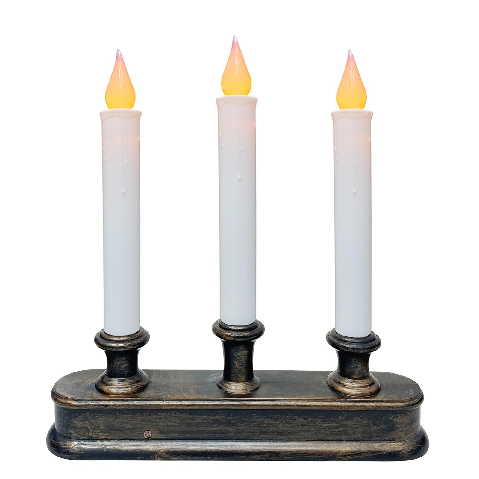 Sunsgne 3 Light Christmas Battery Operated Window Candle Lamps With Led Flameless Flicker Lights, Home Accents Holiday Lights Fo