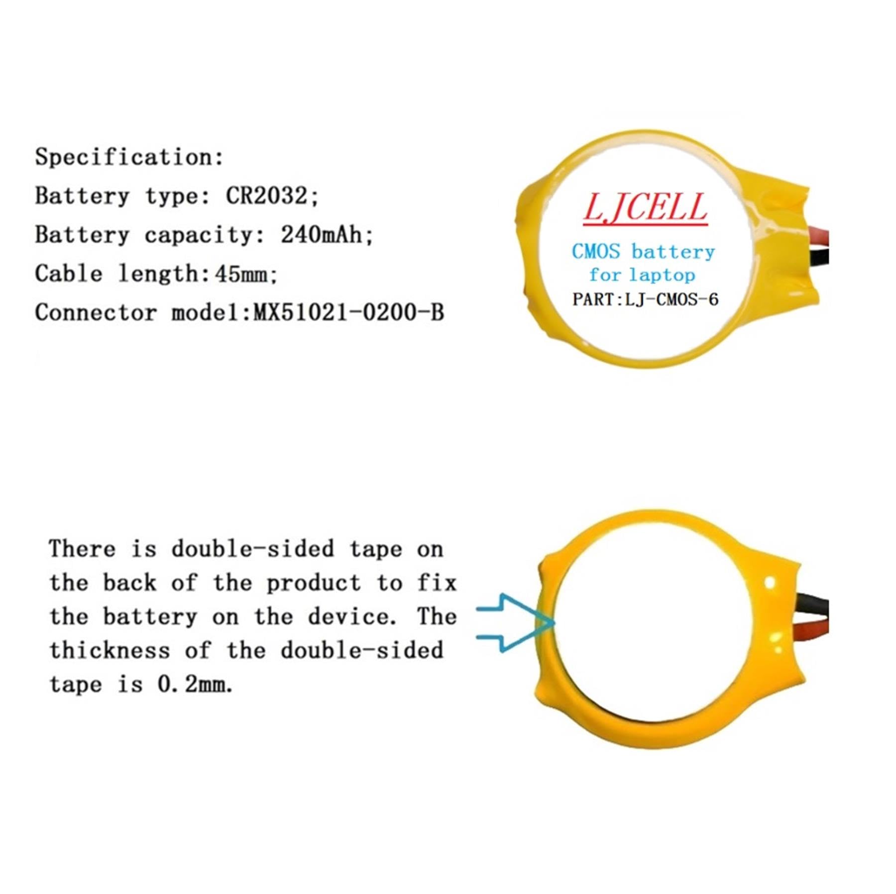 Ljcell Cmos Battery For Ibm Lenovo Thinkpad T430 T450S T460 T460P T480S Dell Latitude E5450 E5430 E5440 E5530 E6420 E6320 E6330
