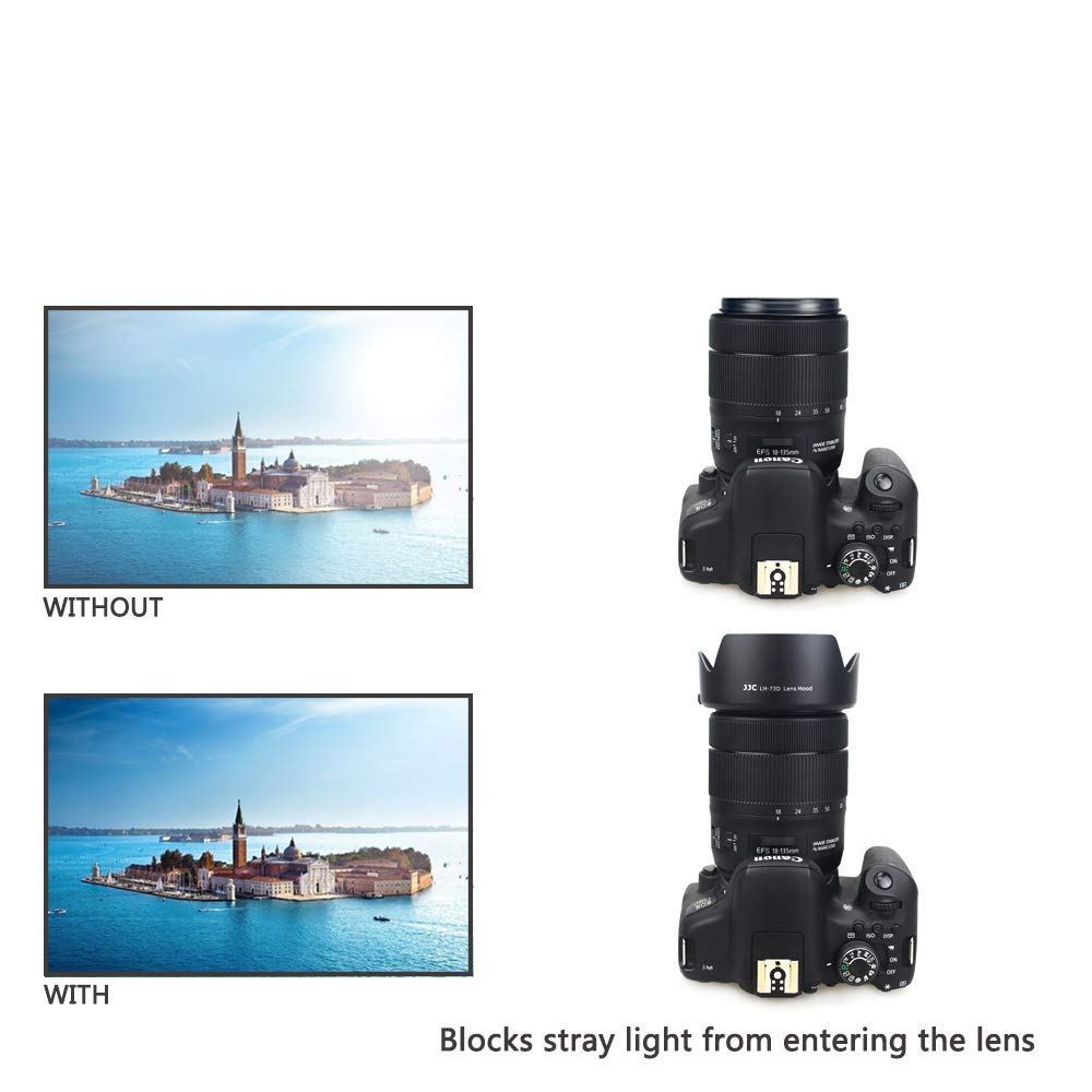 Jjc Ew 73D Bayonet Lens Hood Shade For Canon Ef S 18 135Mm F/3.5 5.6 Is Usm Lens On Canon Eos 90D 80D 77D 60D For Canon Rf 24 10