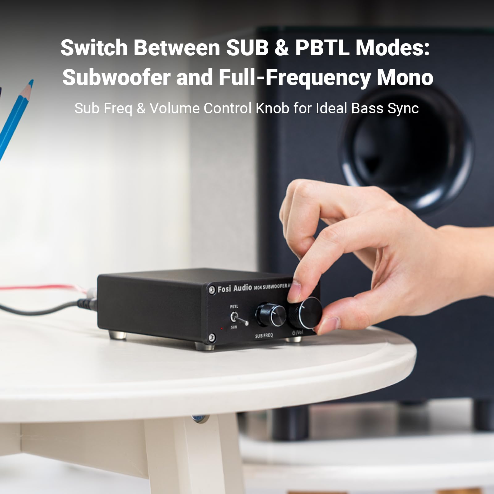 Fosi Audio M04 Subwoofer Amplifier For Home Theater Mono Channel Digital Class D Integrated Power Amp For Passive Speakers Subwo