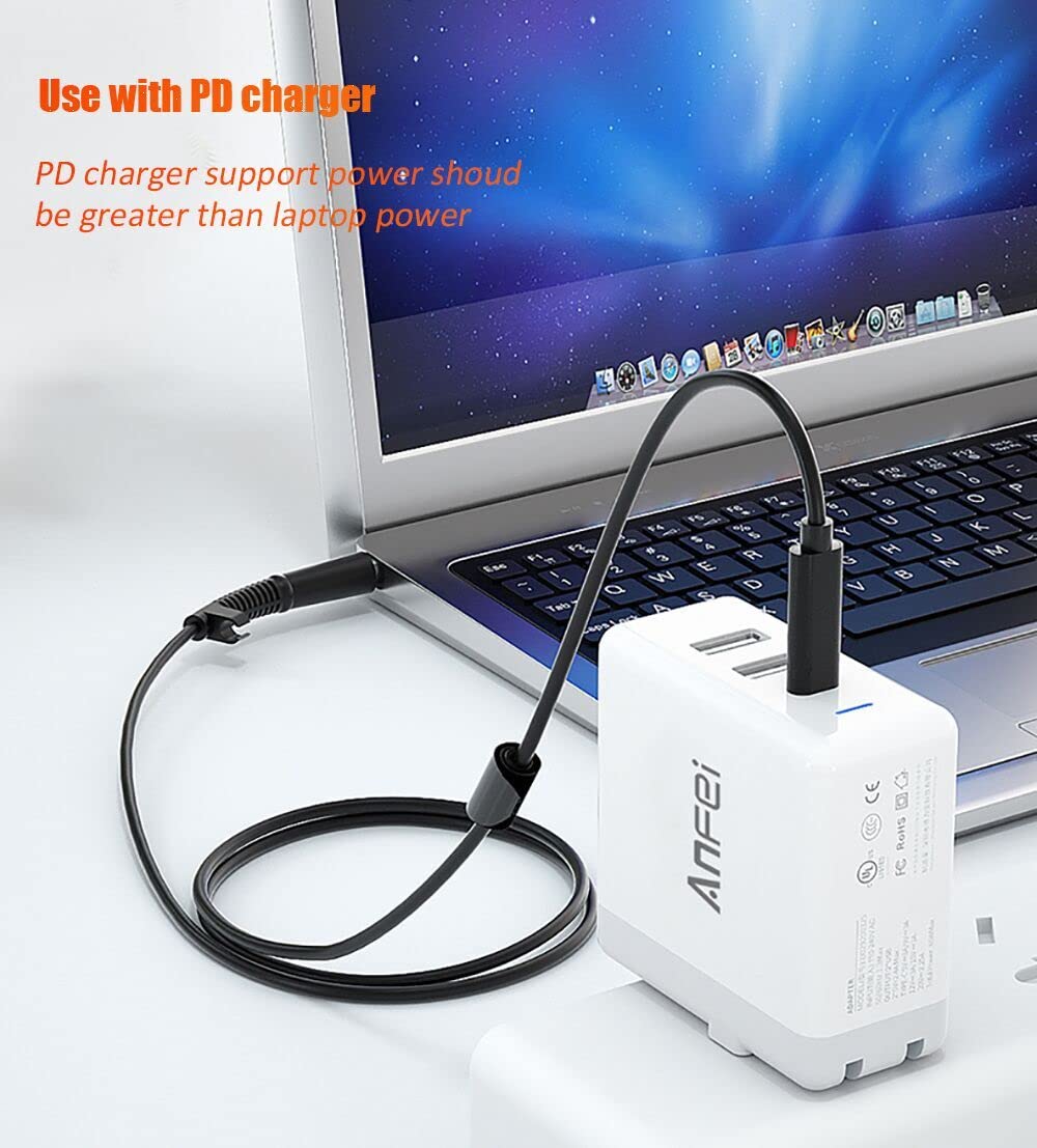 vienon USB C to DC 5.5x2.1mm Power Charging Cable 100W 20V PD Black 5ft