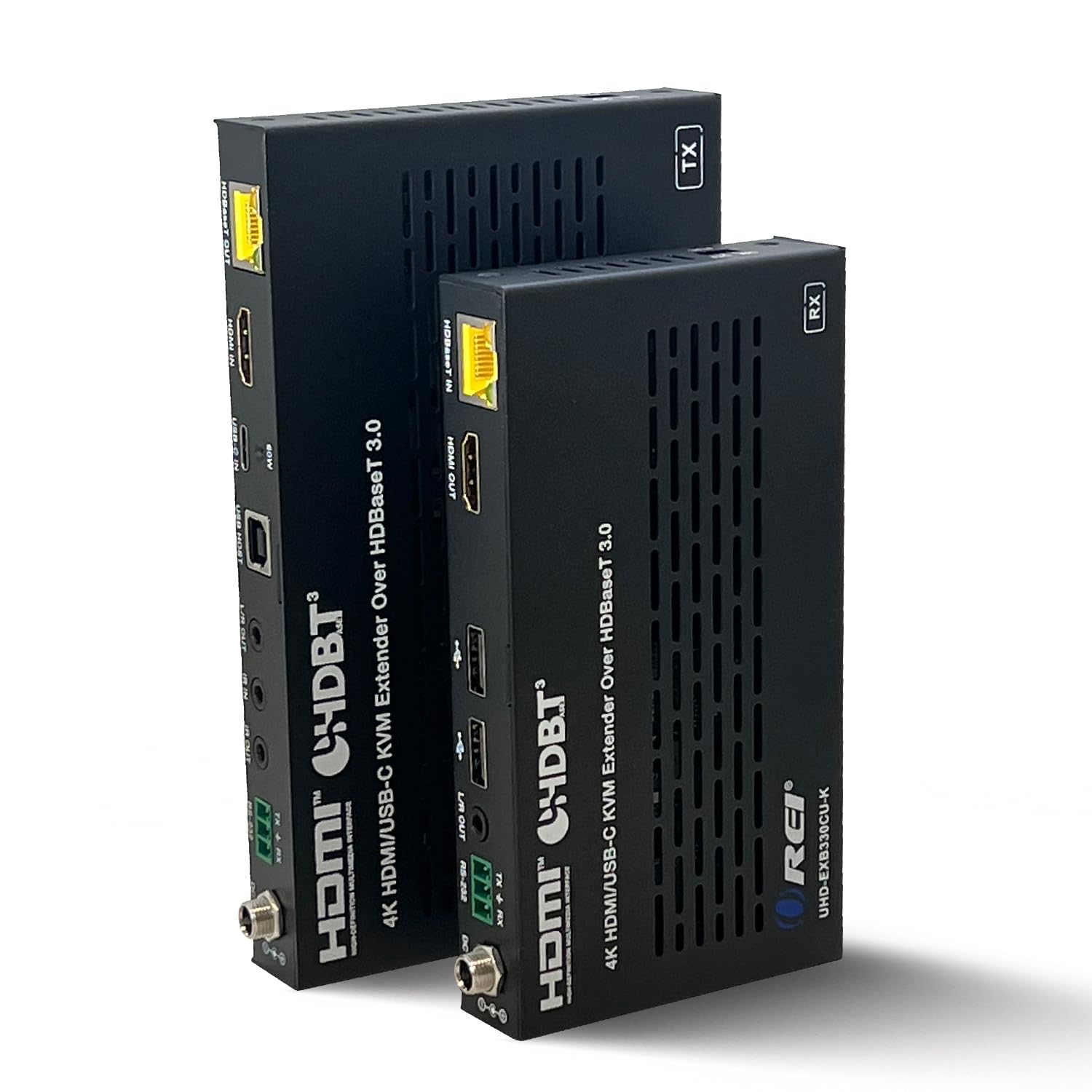 OREI 4K KVM HDMI USBC Extender Balun HDBaseT 3.0 UltraHD 4K @ 60Hz 4:4:4 Over Single CAT5e/6/7 Cable with HDR, LAN, CEC, & IR S