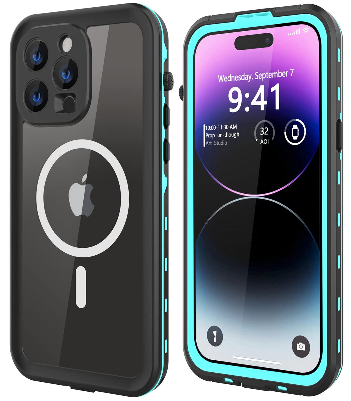 Dewfoam Design For Iphone 14 Pro Max Waterproof Case, Shockproof Dustproof Phone Case With Screen Protector, Full Body Protectiv