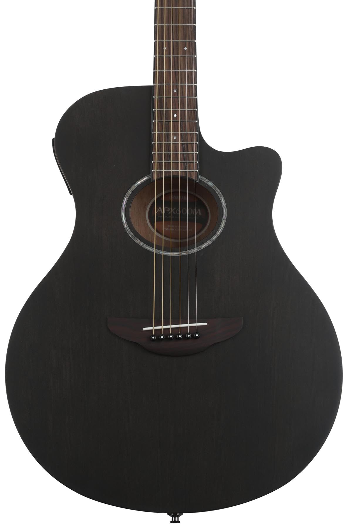 Yamaha 6 String Acoustic-Electric Guitar, Right, Smoky Black Matte (APX600M SMB)