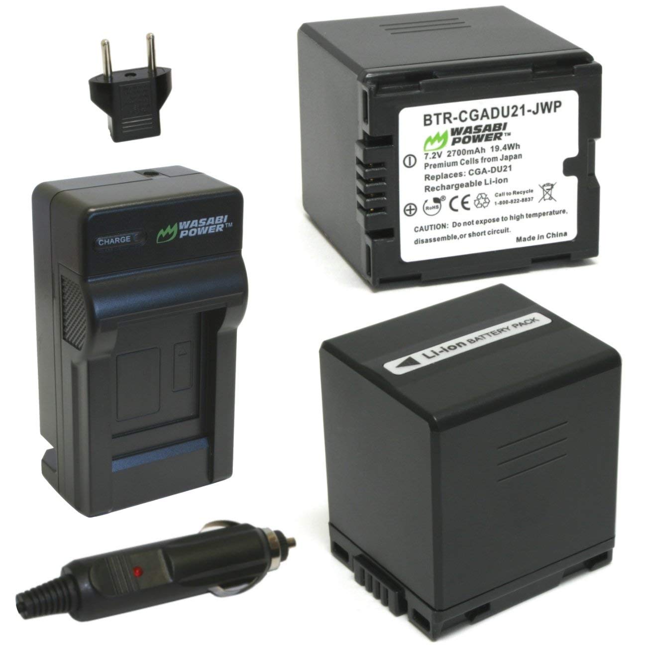 Wasabi Power Battery (2 Pack) And Charger For Panasonic Cga Du21, Vw Vbd210