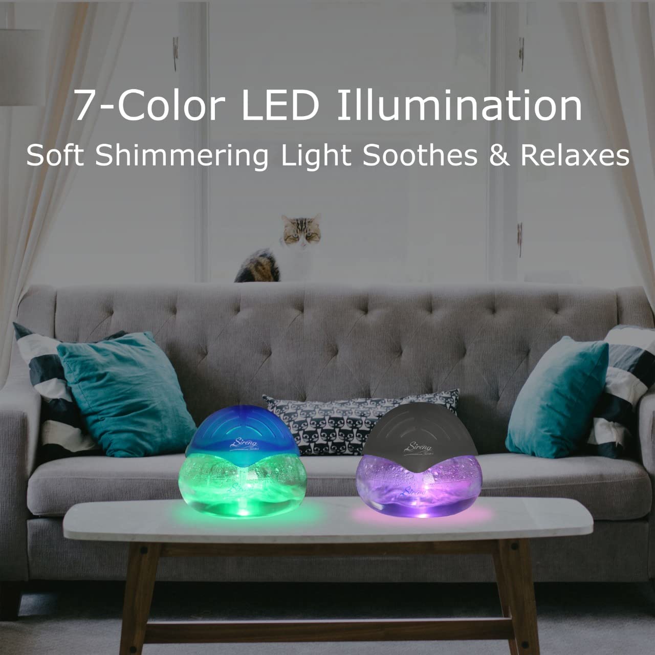 Sirena Twister Air Purifier - Blue Aroma Diffuser with LED Night Light, 1 Count, Model TWIST-BL - Ideal for Home and Office