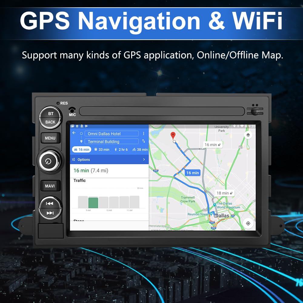 Android 13 Car Radio (2G+32G) Compatible For Ford F150 F250 F350 Fusion Edge Explorer Taurus Freestar, Car Stereo Audio With Wir