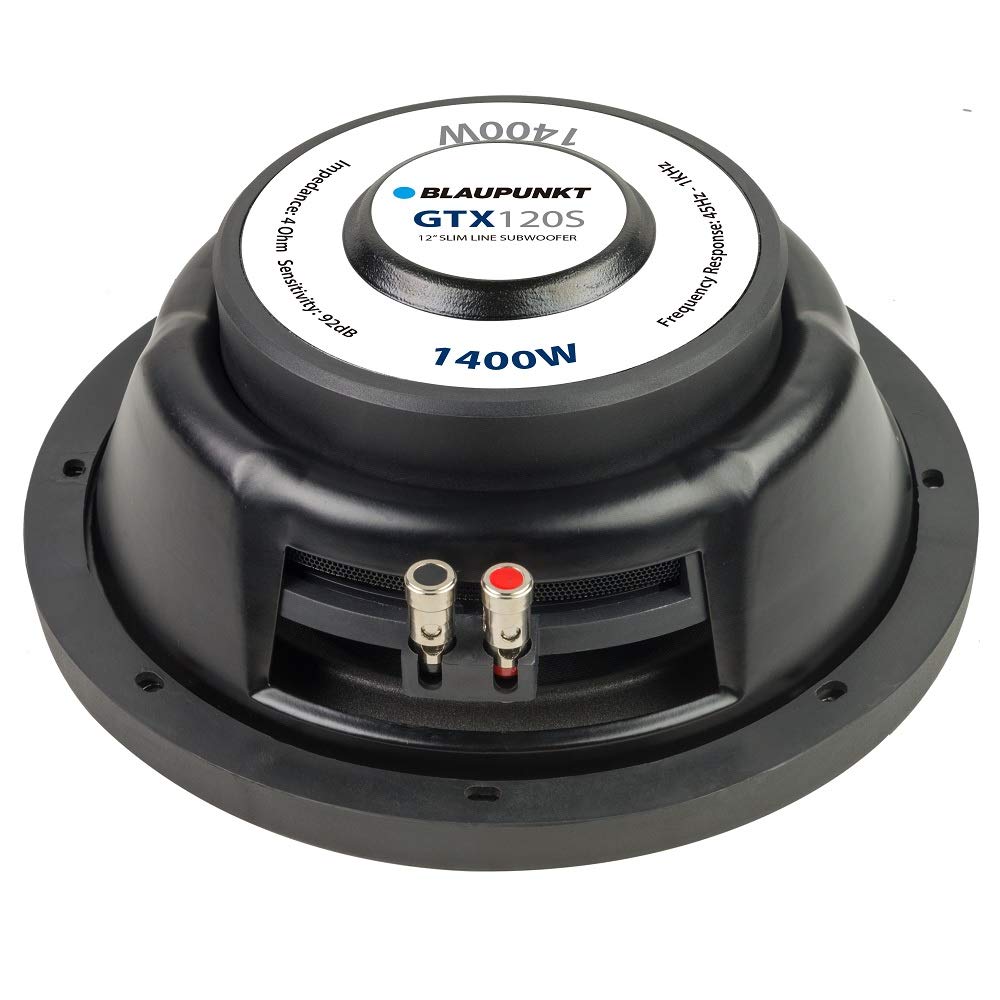 Blaupunkt Gtx120S 12 Slim Line Subwoofer 1400 Watts 4 Ohm, Black