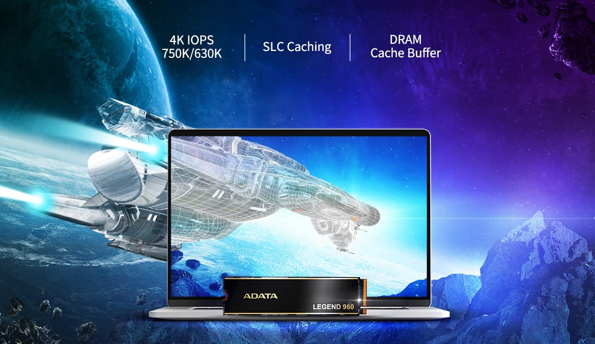 Adata Legend 960 1Tb Pcie Gen4 X4 Nvme 1.4 M.2 Internal Gaming Ssd Up To 7,400 Mb/S (Aleg 960 1Tcs)