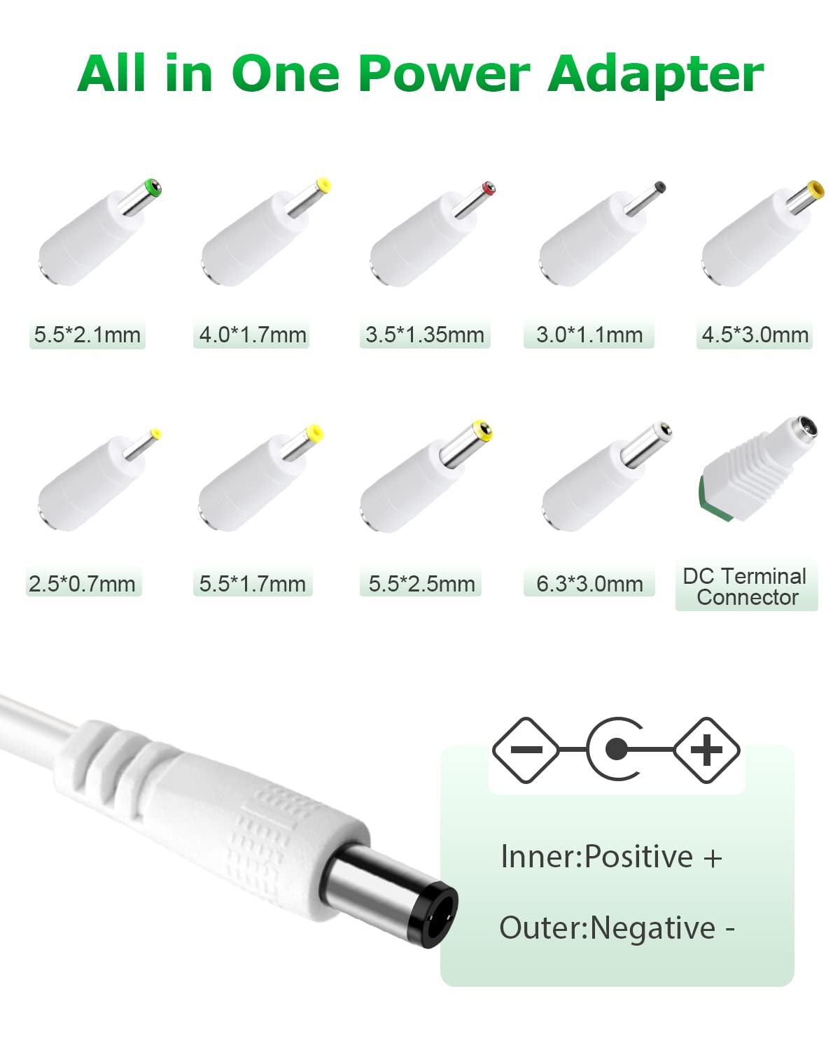 Arkare 12V 1A Power Supply Adapter 12V 1A 0.8A 0.5A Ac Adapter Charger Replacement Power Cord Wall Charger Ac 100V 240V To Dc 12