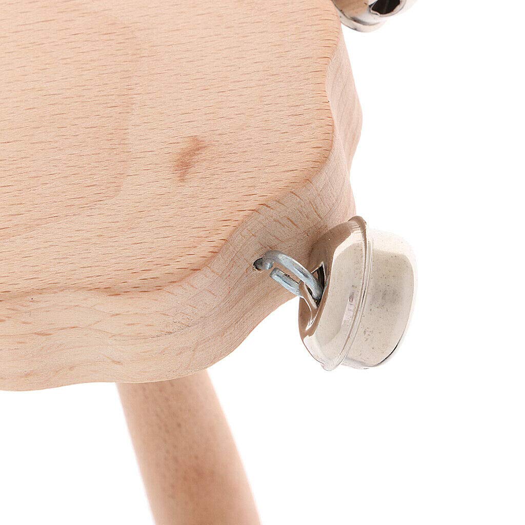 Wood Wooden Hand Shake Jingle Bell Music Percussion Tambourine Kids Toy Gift