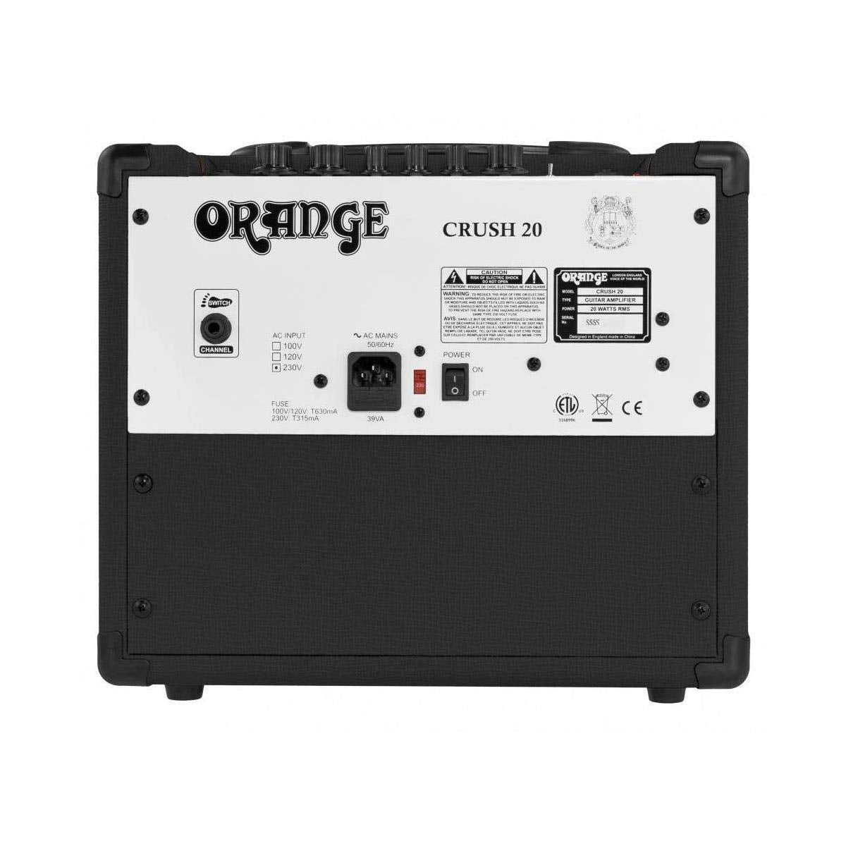 Orange Crush 20 20W 8&Quot; 2 Channel Guitar Amplifier And Speaker Combo, Black