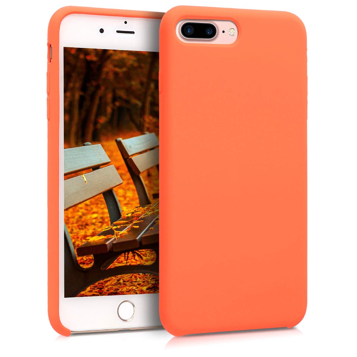 Kwmobile Case Compatible With Apple Iphone 7 Plus/Iphone 8 Plus Case   Tpu Silicone Phone Cover With Soft Finish   Orange