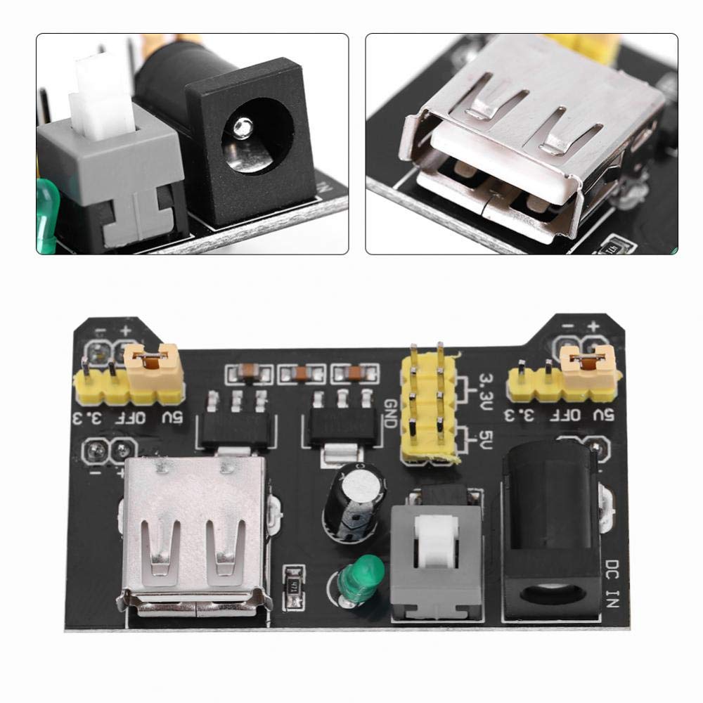 Oumefar Power Supply Module5Pcs 5V/3.3V Power Supply Board Module Two Channels Power Supply Breadboard Module Prototype For Brea