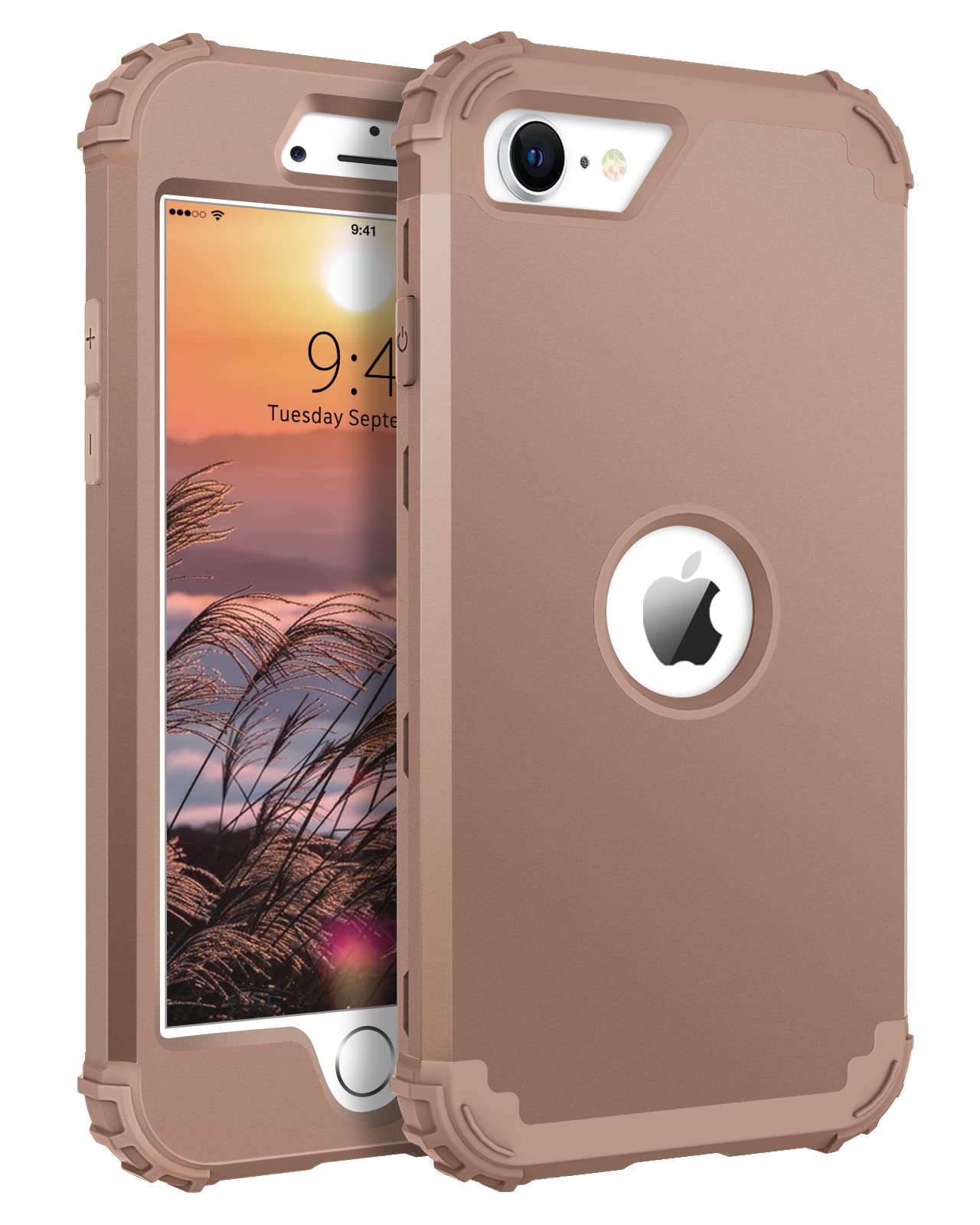 Bentoben For Iphone Se 2022 Case And Iphone Se 2020 Phone Case, Heavy Duty 3 In 1 Full Body Rugged Shockproof Hybrid Hard Pc Sof