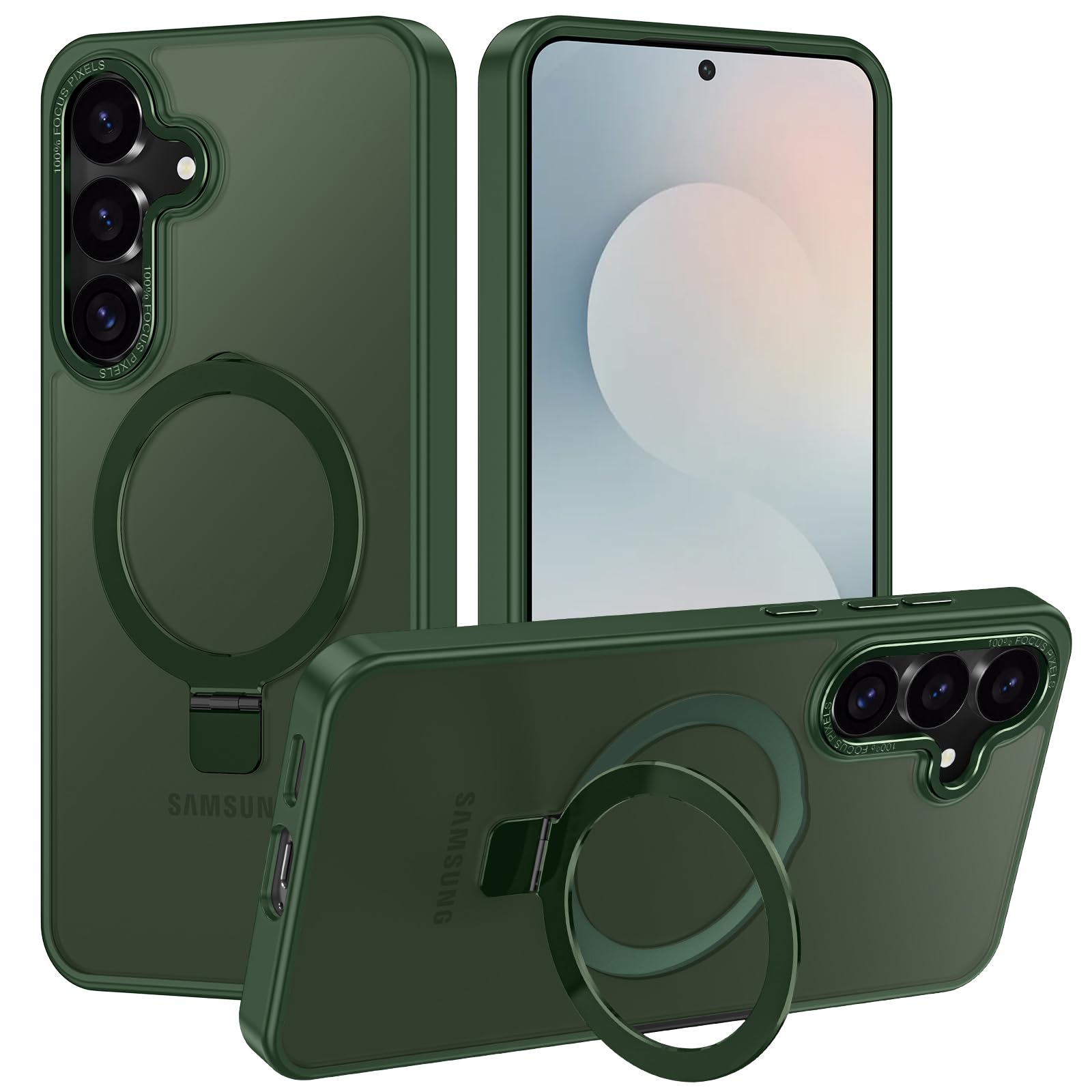 Casehas for Samsung Galaxy S25 FE Case,with Magnetic Invisible Stand [Military Drop Protection] [Compatible with MagSafe] Shockp