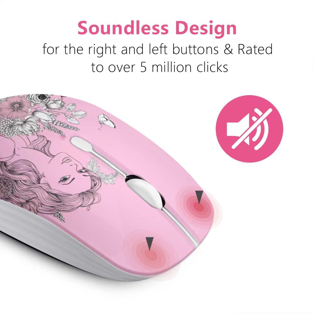 Juhoo Wireless Mouse With Nano Receiver For Pc, Laptop, Notebook, Computer, Macbook, Less Noise, Portable Mobile Optical Mice