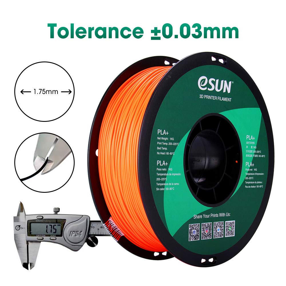 Esun Pla Pro (Pla+) 3D Printer Filament, Dimensional Accuracy +/  0.03Mm, 1Kg Spool, 1.75Mm, Orange