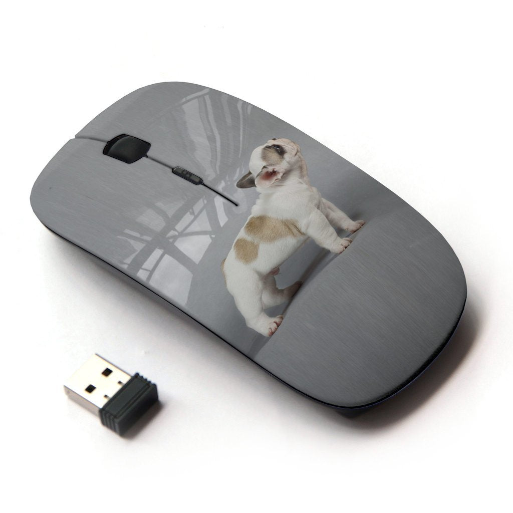 Koolmouse [ Optical 2.4G Wireless Mouse [ French Bulldog Puppy Grey Dog ]