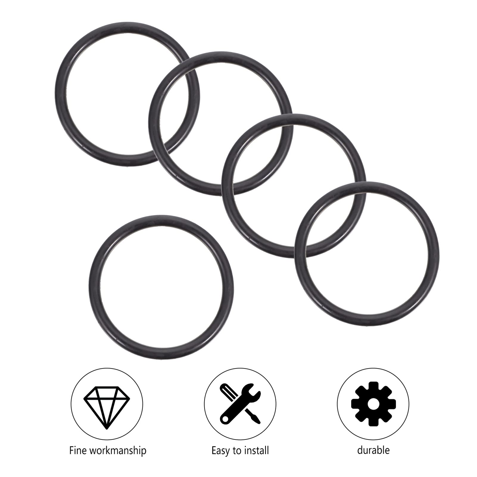 Artibetter 5Pcs Crystal Singing Bowl Silicone Rubber O  Ring Black O Ring Cushion Crystal Quartz Singing Bowls Base Support For