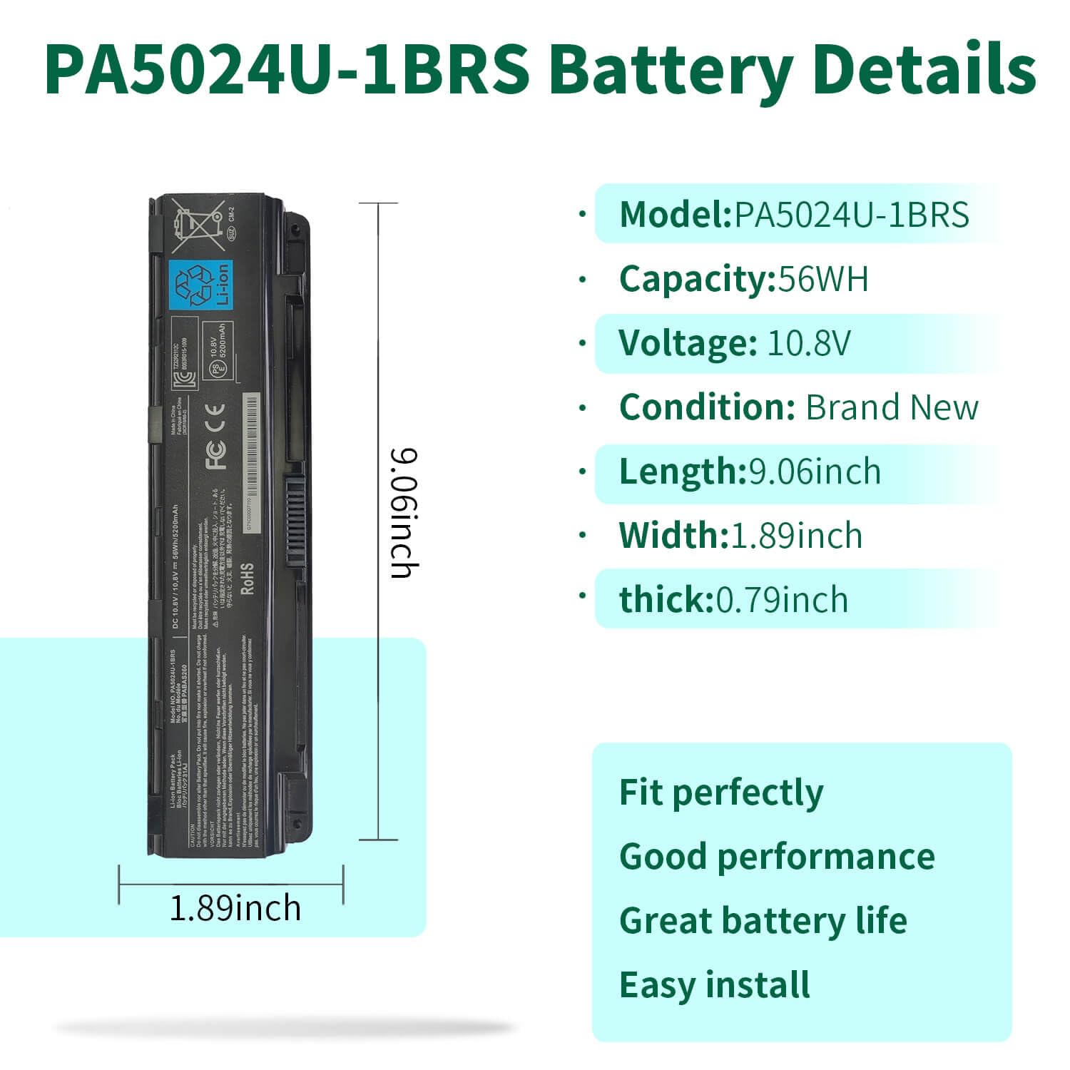 DMKAOLLK Laptop Battery PA5024U-1BRS for Toshiba Satellite S75 P75 C850 C55 L800 P875 Series