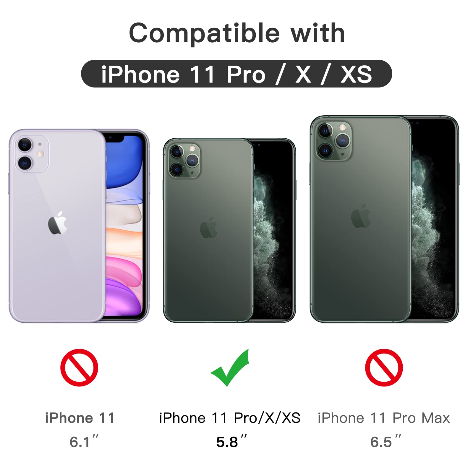 Jetech Full Coverage Screen Protector For Iphone 11 Pro/X/Xs 5.8-Inch, Black Edge, 9H Tempered Glass Film Case-Friendly, Hd Clea