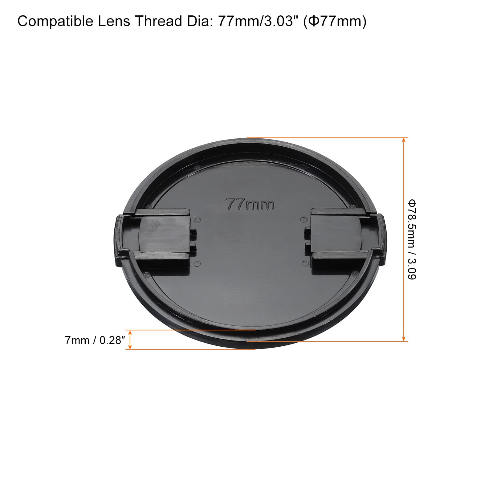 Patikil Camera Lens Cap, 4 Pack Sides Pinch Front Lens Cover With Microfiber Cleaning Cloth For 77Mm Thread Universal Dslr Lense