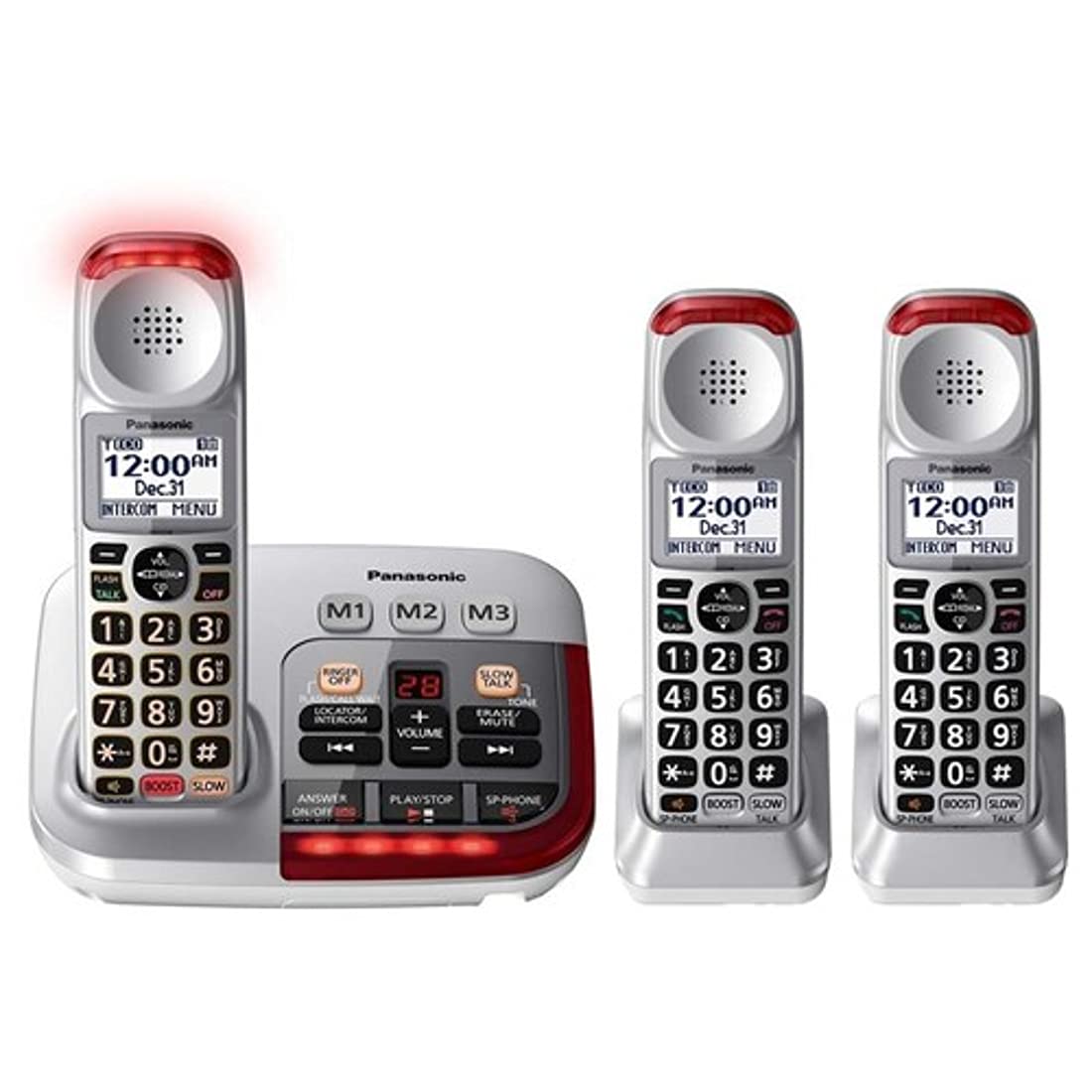Panasonic KX-TGM450S + (2) KX-TGMA45S Digital Answering Machine with Volume Boost Control for Amplified Caller Voice Cordless Te