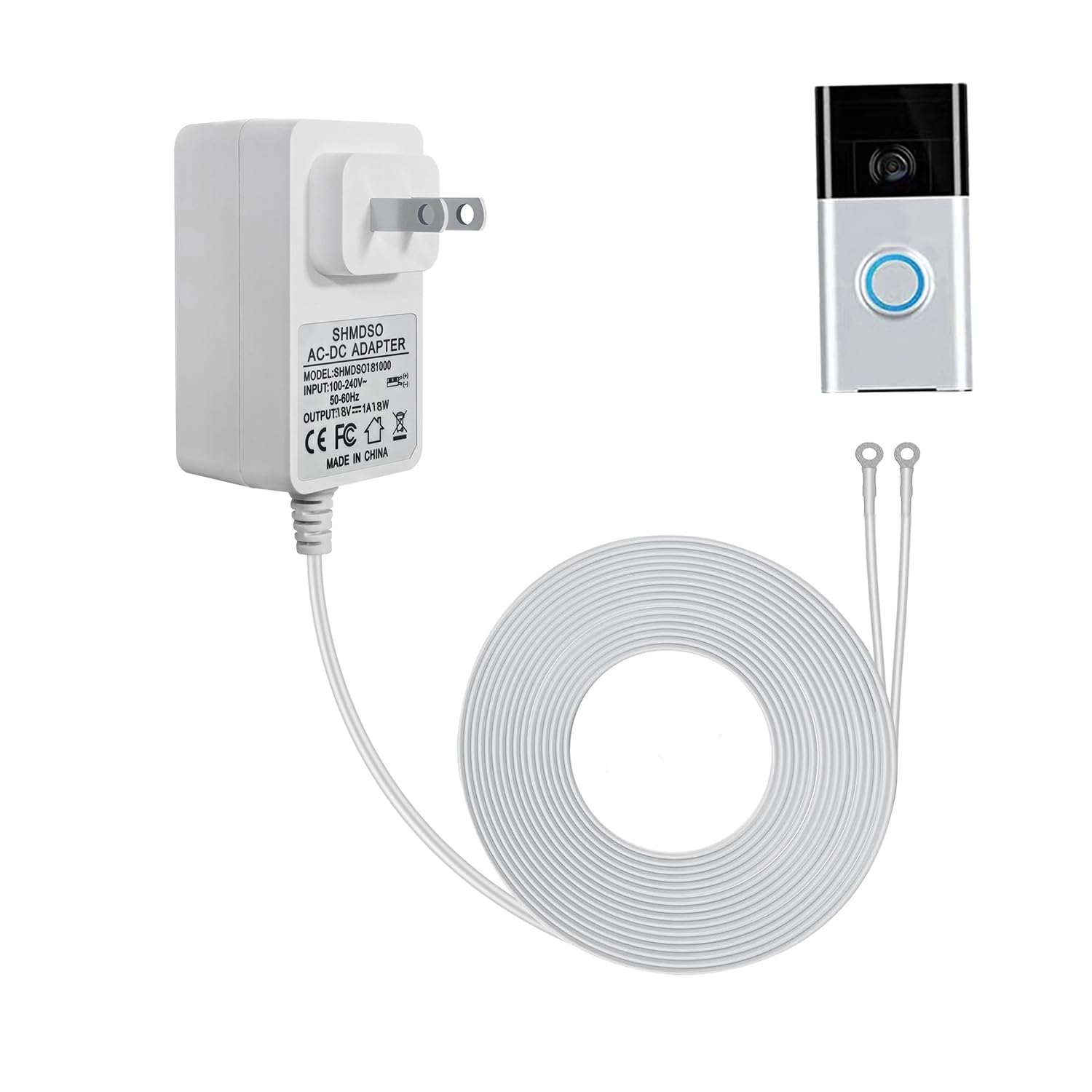 Dc 24Volt Transformer,C Wire Adapter,33 Ft Long Cable,Compatible With Ring Doorbell Transformer And Thermostat For Sensi,Ecobee 