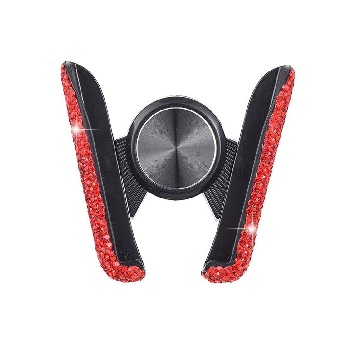 Suncaraccl Bling Car Phone Holder, Red, Portable Electronic Device Mount, Compatible With All Smartphones