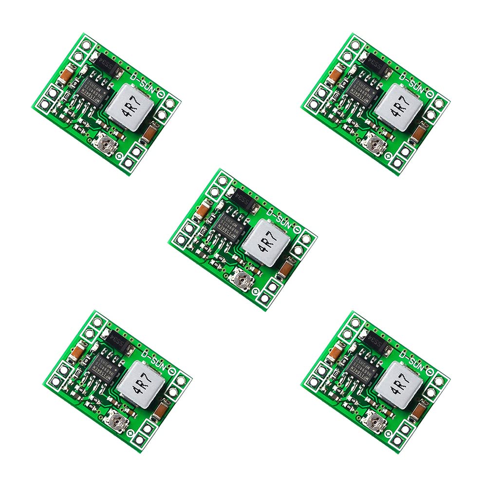 Generic Mini Mp1584En Dc Dc Buck Converter Adjustable Power Supply Module 24V To 12V 9V 5V 3.3V (5 Pack)   Green   Micro Usb Con
