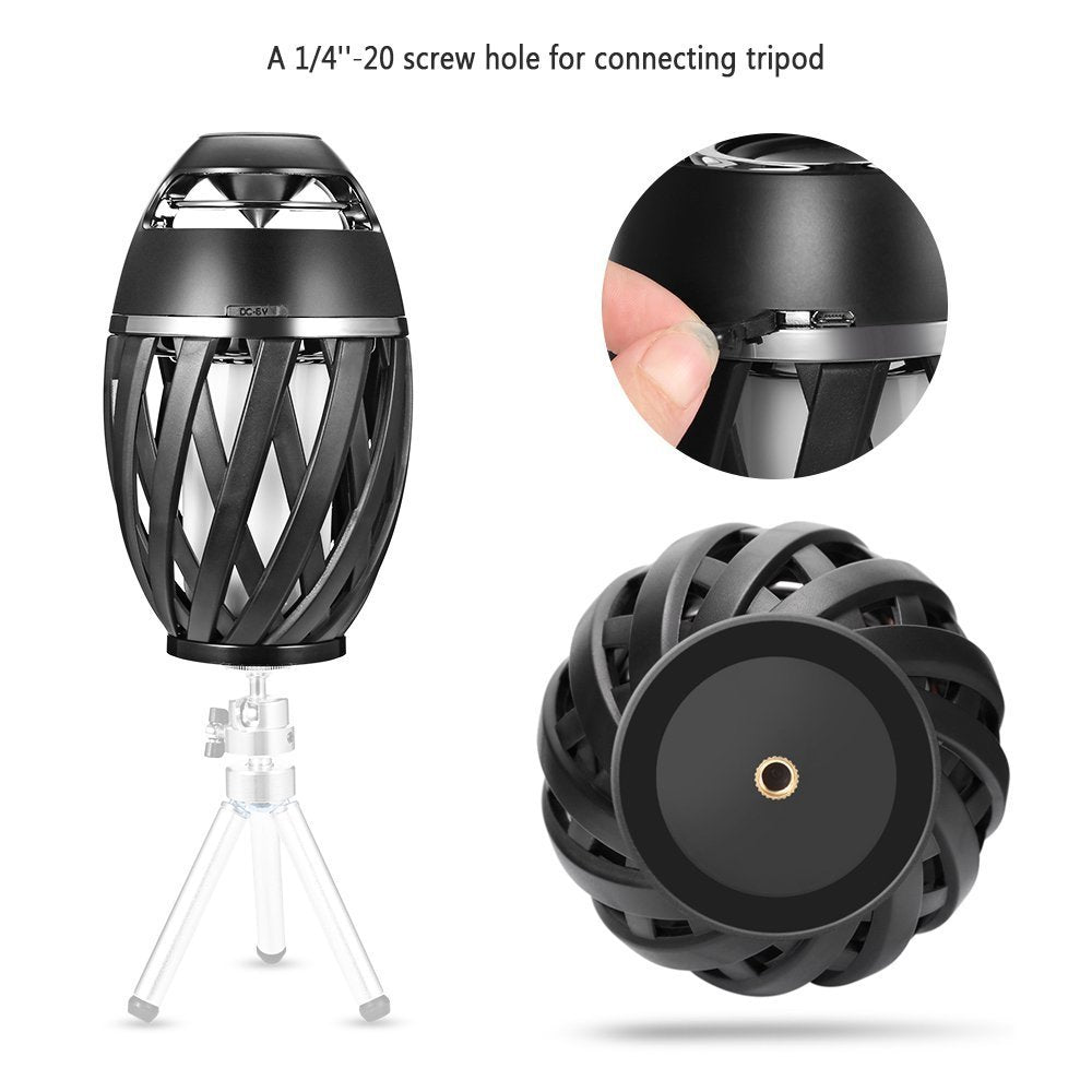 Jinxihua Led Flame Speaker Bluetooth Speakers,Dancing Flames Outdoor Indoor Portable Bluetooth Speaker &Torch Atmosphere Light F
