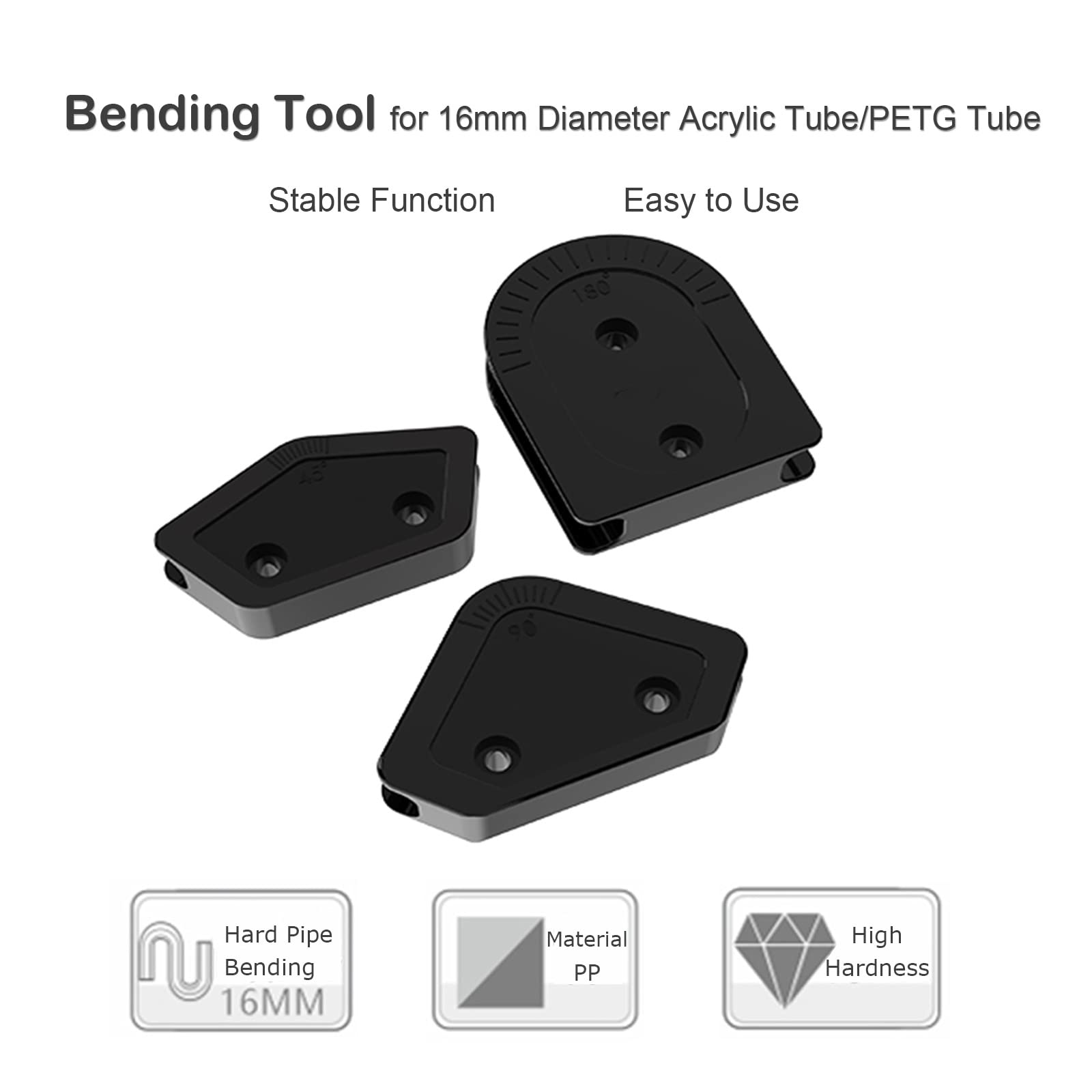 Ashata 16Mm Tubing Bending Kit, Acrylic Hard Tube 45/90/180 Degree Bending Kit, Hard Tube Elbow For Computer Blender Water Cooli