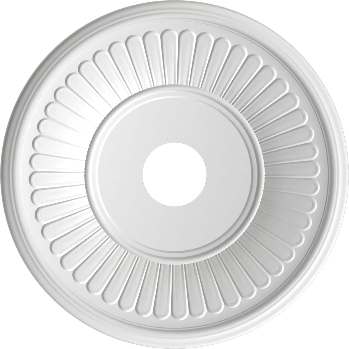 Ekena Millwork Cmp19Beamb Berkshire Thermoformed Pvc Ceiling Medallion (Fits Canopies Up To 8 3/8), 19Od X 3 1/2Id X 1P, Texture
