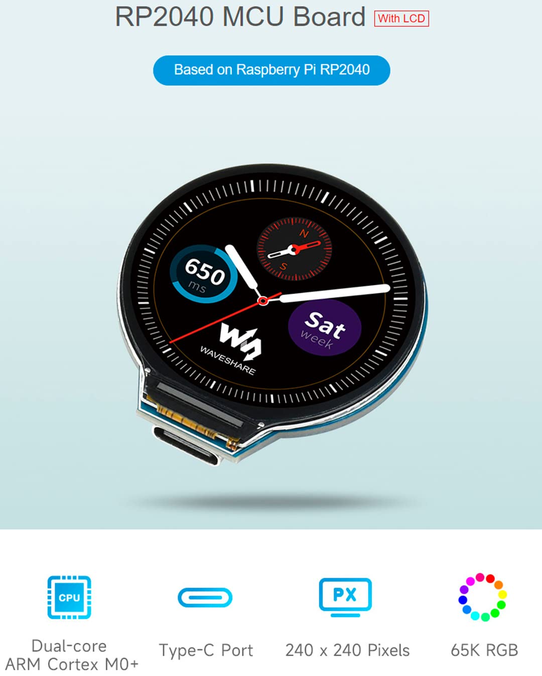 Waveshare RP2040-LCD-1.28 - Thumbnail 2