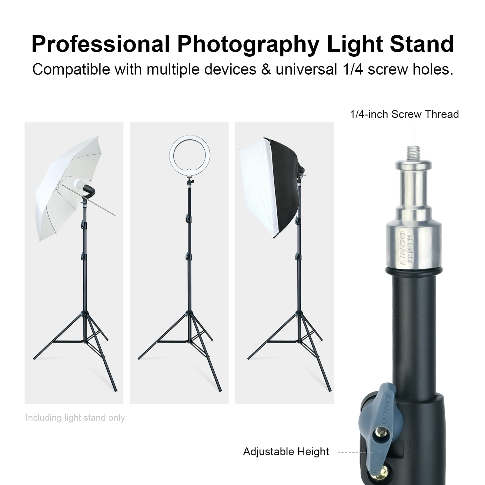 Linco Lincostore Zenith 7 Feet/225Cm Photo Studio Light Stands Set Of Two For Htc Vive Vr, Video, Portrait, And Product Photogra