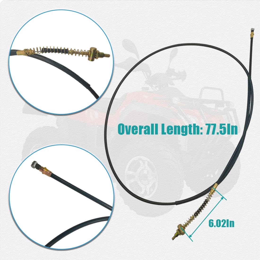 77.5'' Rear Brake Cable Gy6 50Cc 150Cc Scooter Moped Roketa Taotao Sunl
