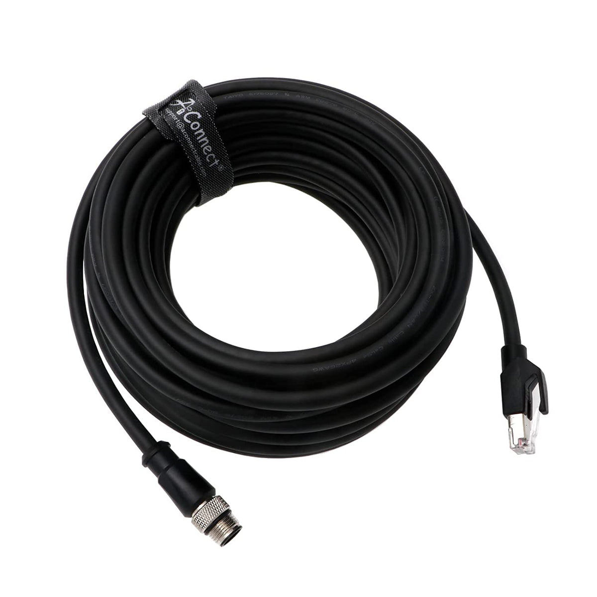 Aconnect 4Pin Rj45 Ethernet Industrial Cat5E Cable D Code M12 4 Pin Male To Rj45 Male Cat5E High Flex Ethernet Shielded Cable In