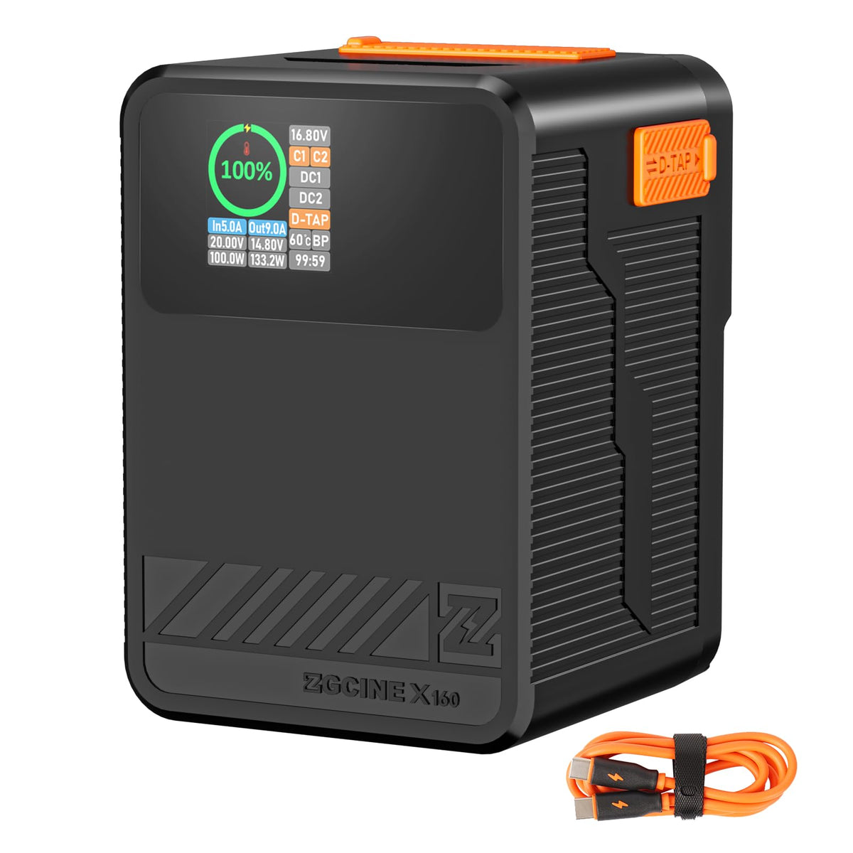 Zgcine X160 V Mount Battery 10500Mah,156Wh14.8Vmini V Mount Battery Support 100W Usb C Pd Fast Charger With D Tap,Dual Usb C Pd,