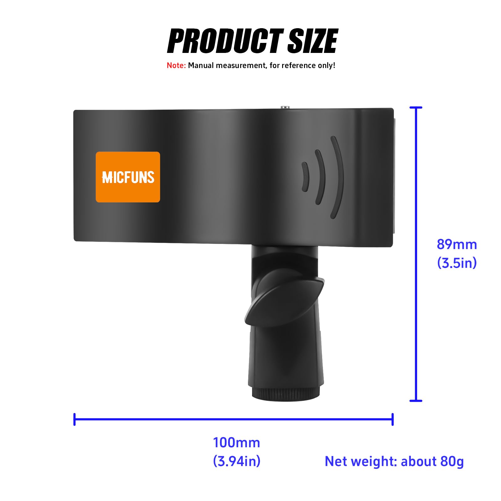 Micfuns 2 Pcs Upgraded Microphone Clip, Adjustable Mic Holder For Microphones With Outer Diameter Between 32Mm And 60Mm (2)