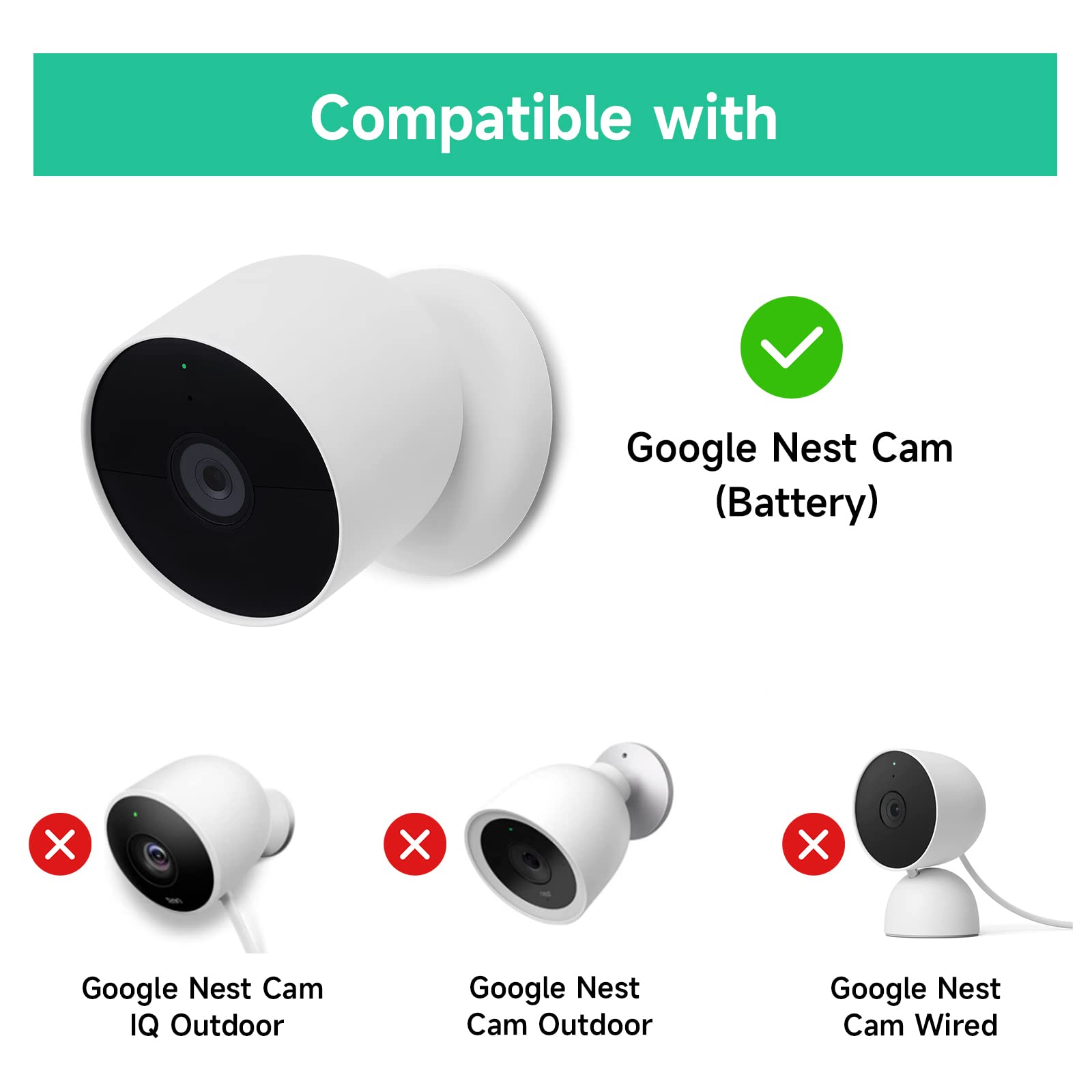 Olaike 26Ft/8M Power Cord For Google Nest Cam Outdoor Or Indoor (Battery)   2Nd Gen, Camera Charger With Adapter Weatherproof Ch