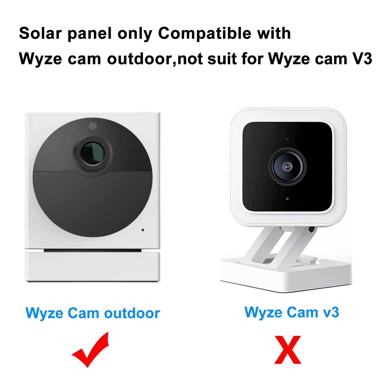 6W Solar Panel For Wyze Cam Outdoor,Compatible With Rechargeable Battery Powered Surveillance Camera, Micro Usb Solar Panel For