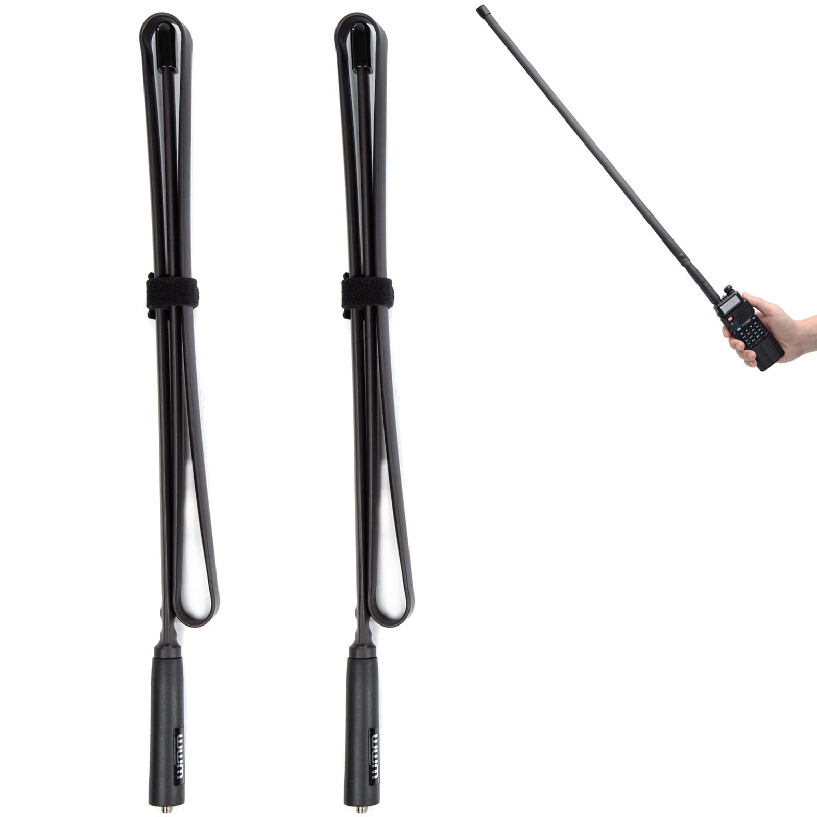 2 Pack 29 Inch Foldable/Tactical Raido Antenna Walkie Talkies Dual Band Uv Vhf/Uhf 144/430Mhz Antennas Two Way Radio Connector F